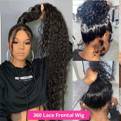 Full Hd Lace Front Human Hair Wig Pre Plucked 30 Inch Glueless Wig 13X6 Deep Curly Wave