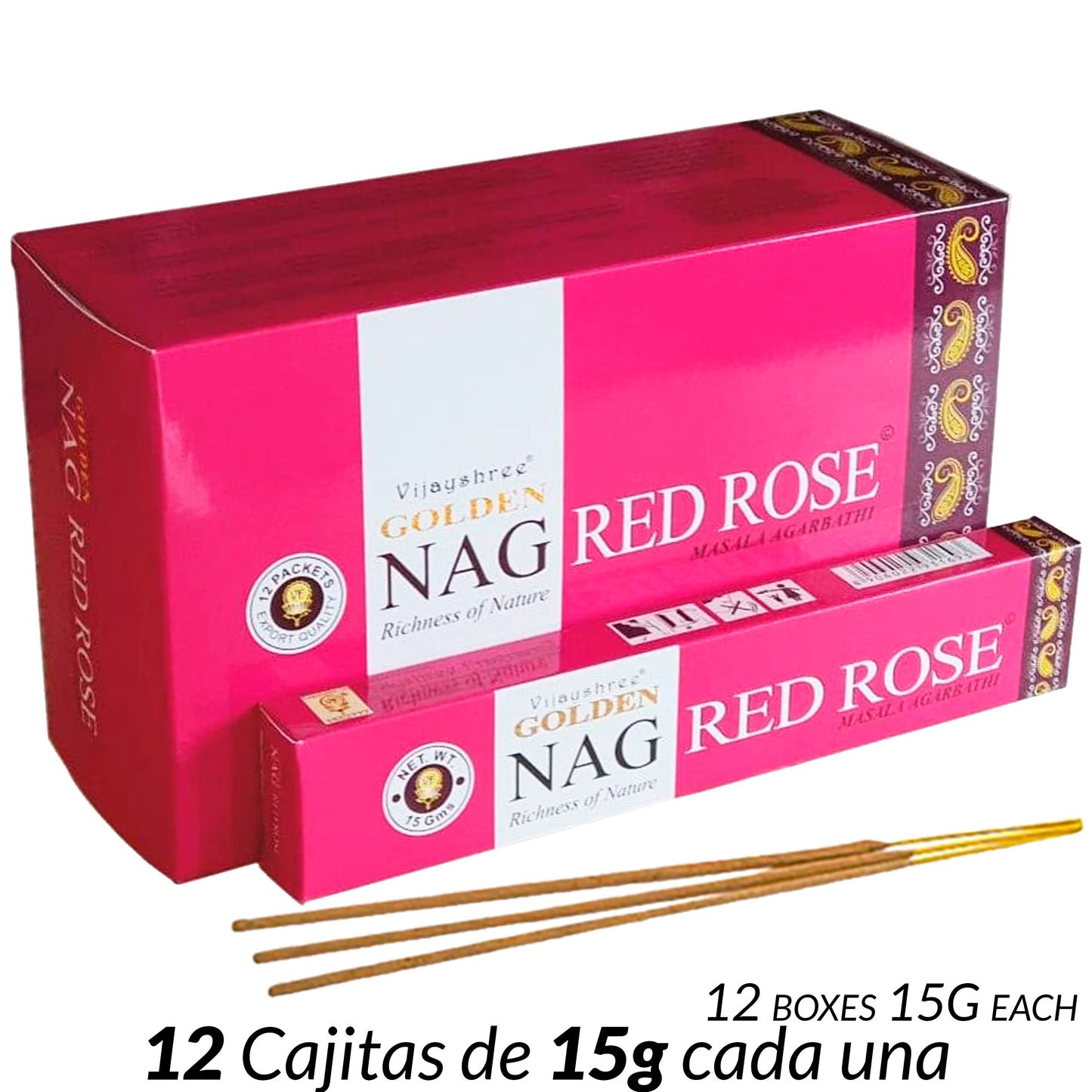 Original incense VIJAYSHREE 180g made in INDIA Golden Nag Budha Champa Chandan Cinnamon Cinnamon Himaalaya Lavender Mantra Meditation Patchouli Red Rose Energy Seven Chakra Temple White Sage