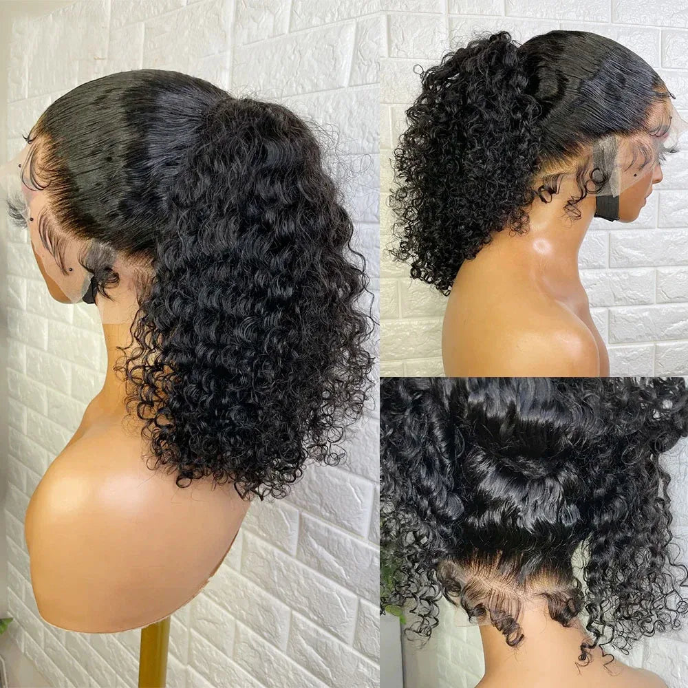 Full Hd Lace Front Human Hair Wig Pre Plucked 30 Inch Glueless Wig 13X6 Deep Curly Wave