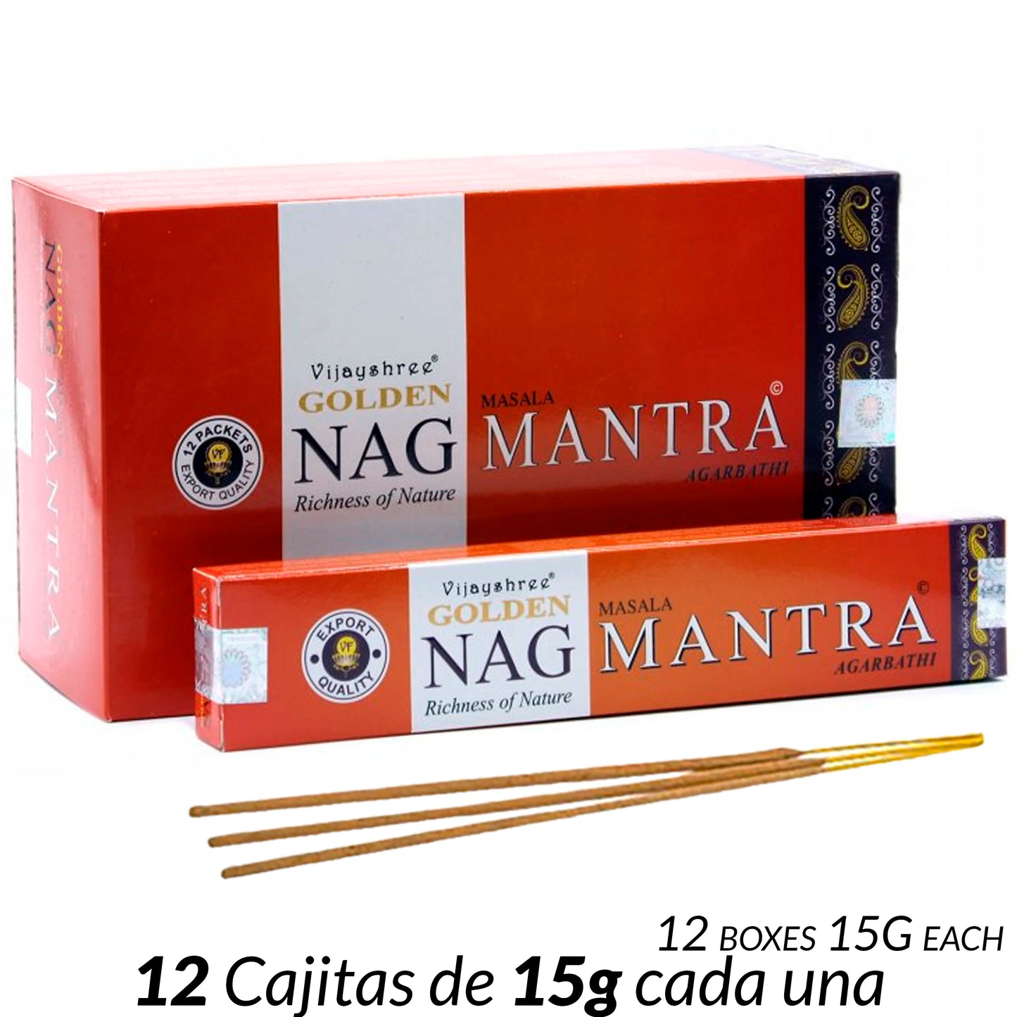 Original incense VIJAYSHREE 180g made in INDIA Golden Nag Budha Champa Chandan Cinnamon Cinnamon Himaalaya Lavender Mantra Meditation Patchouli Red Rose Energy Seven Chakra Temple White Sage