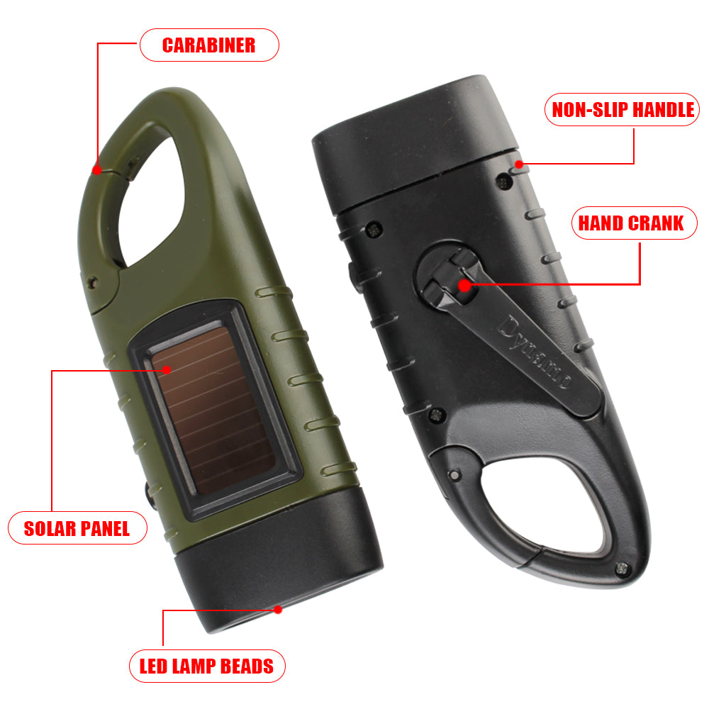 Tent Light Solar Power Torch Lantern Hand Crank Dynamo LED Flashlight Portable for Outdoor Camping Mountaineering