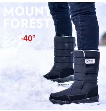 Men's Boots -40° Warm Mid-calf Snow Boots Men Winter Shoes