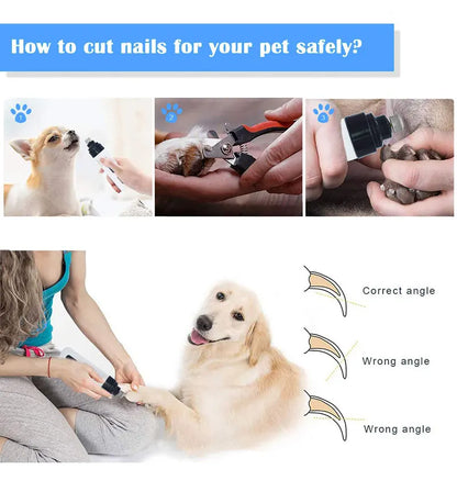 Painless USB Charging Dog Nail Grinders Rechargeable Pet Nail Clippers Quiet Electric