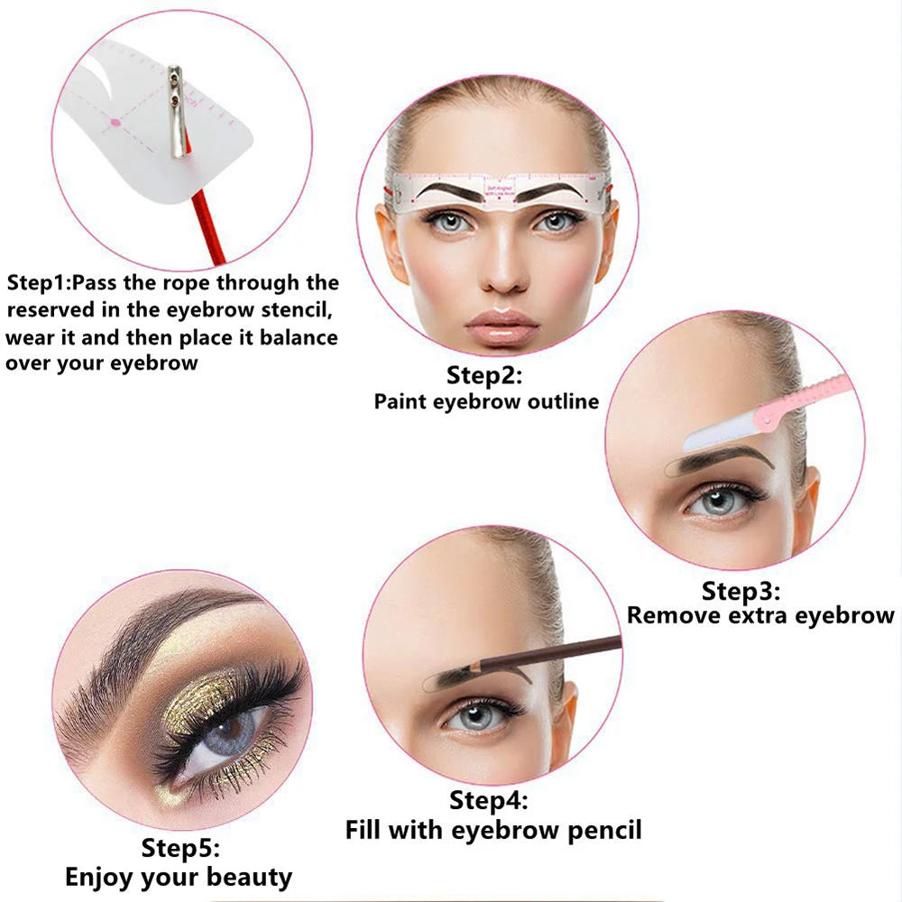 Grooming Shaping Balanced Template Eyebrow Makeup Magic Eye Brow Class Drawing Guide Eyebrow Stencil Card Template Helper