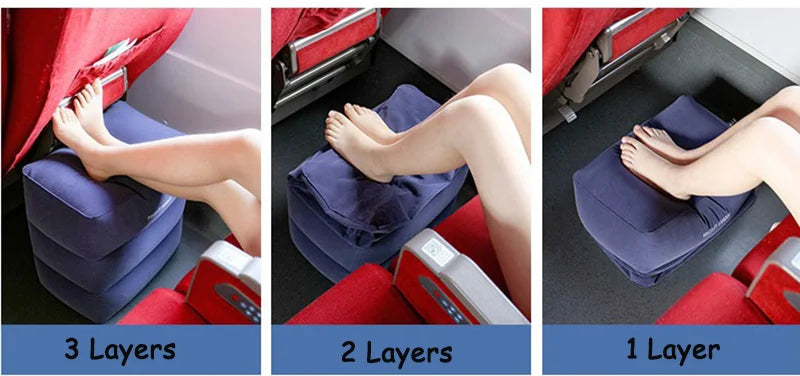 PVC Kids Flight Sleeping Footrest Pillow Resting Pillow On Airplane Car Bus Pillow Inflatable Travel Foot Rest Pillow Foot Pad