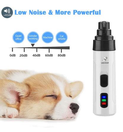 Painless USB Charging Dog Nail Grinders Rechargeable Pet Nail Clippers Quiet Electric