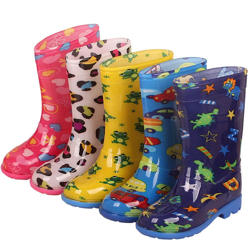 Children's High Rain Boots PVC Rainboots Waterproof