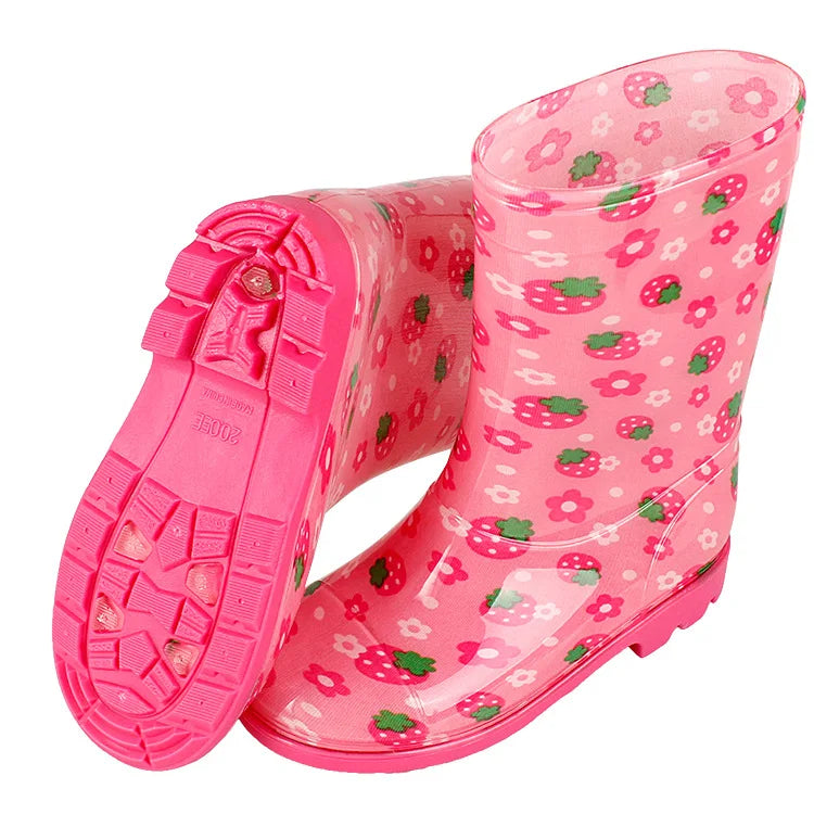 Children's High Rain Boots PVC Rainboots Waterproof