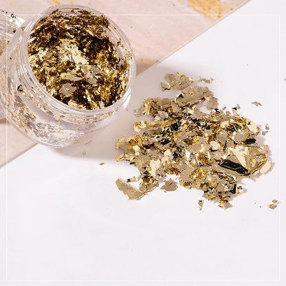 Foil for Manicure Gold Silver Irregular Aluminum 3D Glitters Sequins Craft Paper Nail Stickers Art Decor DIY Decorative Tools