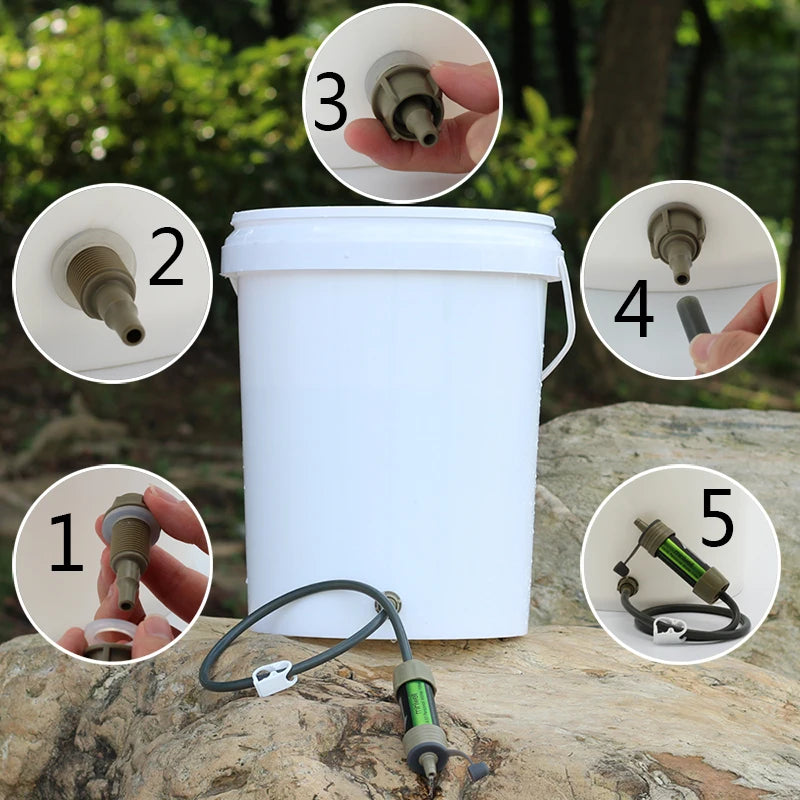 Portable Camping Water Filter System with 2000 Liters Emergency Survival Tool