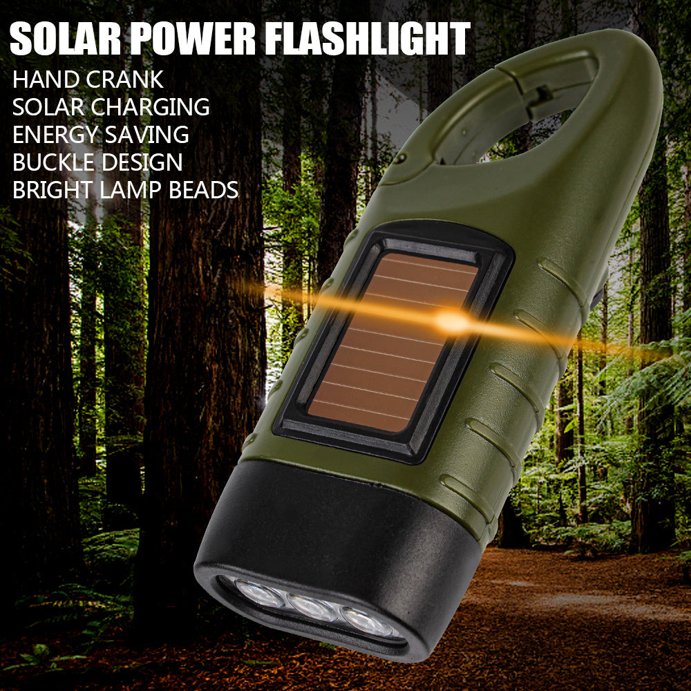 Tent Light Solar Power Torch Lantern Hand Crank Dynamo LED Flashlight Portable for Outdoor Camping Mountaineering