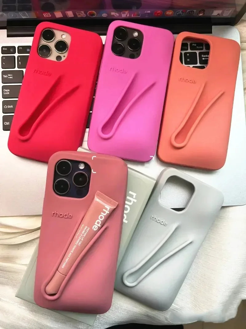 Phone Case For iPhone 11 Pro Portable Lip Gloss Holder Ins Hot Cover