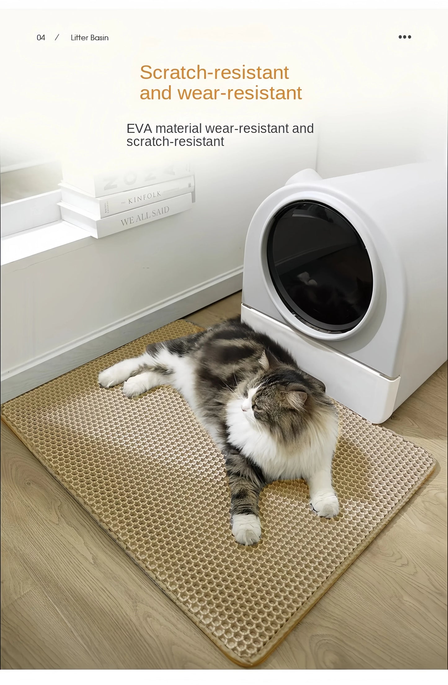 Large Size Cat Litter Mat Double Layer Waterproof Pet Litter Box Mat Non-slip Sand Cat Pad Washable Cat Litter Mat Pet Supplies