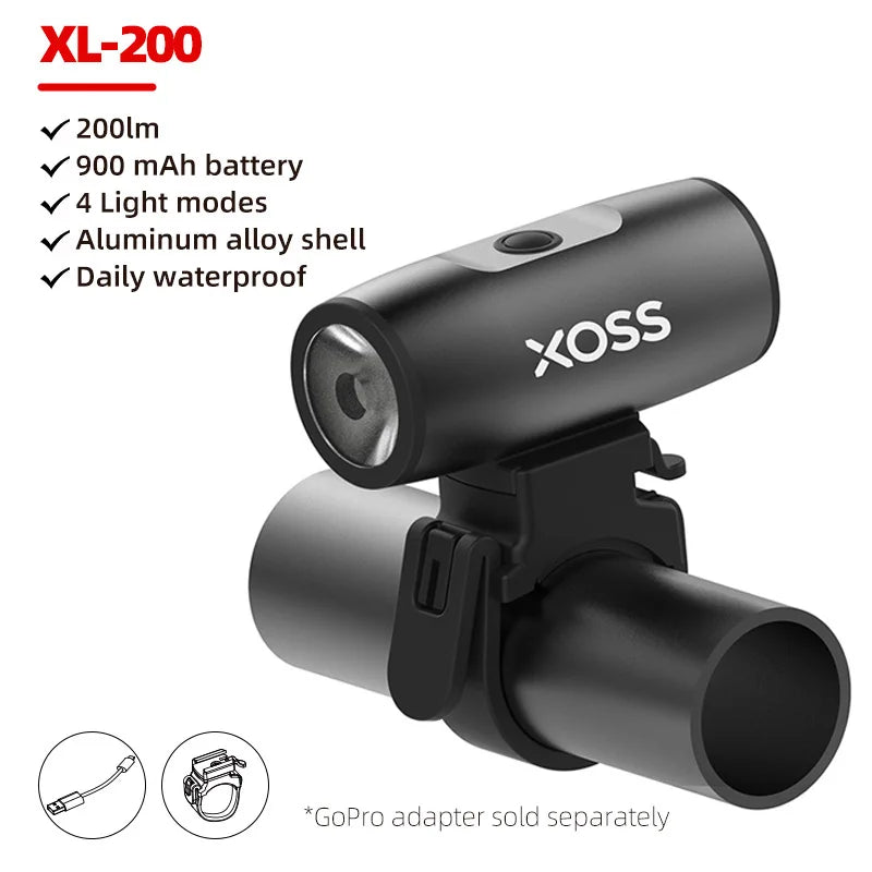 XOSS 1200 Lm Bike Light XL1200 Headlight Waterproof Type-C Rechargeable Front Lamp Bicycle Light Aluminum Ultralight Flashlight