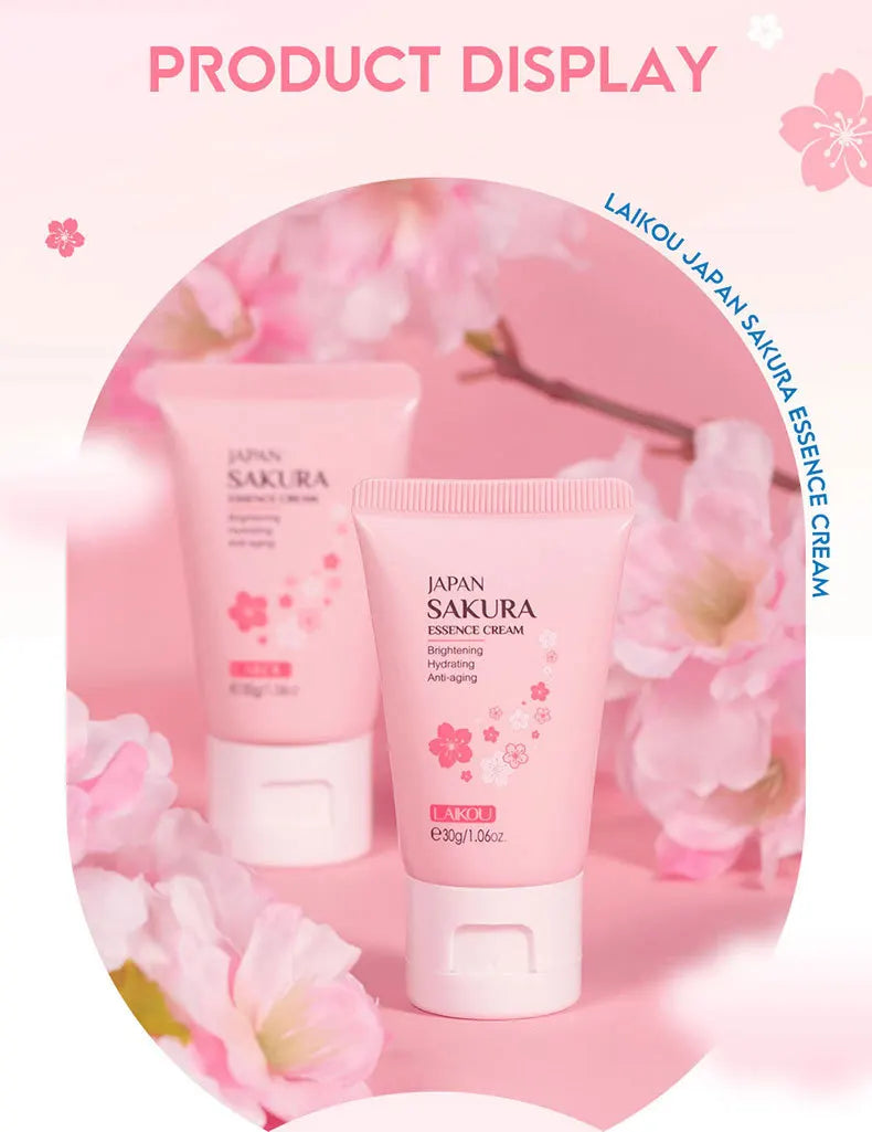 LAIKOU 30g Japan Sakura Essence Face Cream  Hydrate Moisturizing Cherry Blossom Refreshing Essence Facial Lotion Korean SkinCare