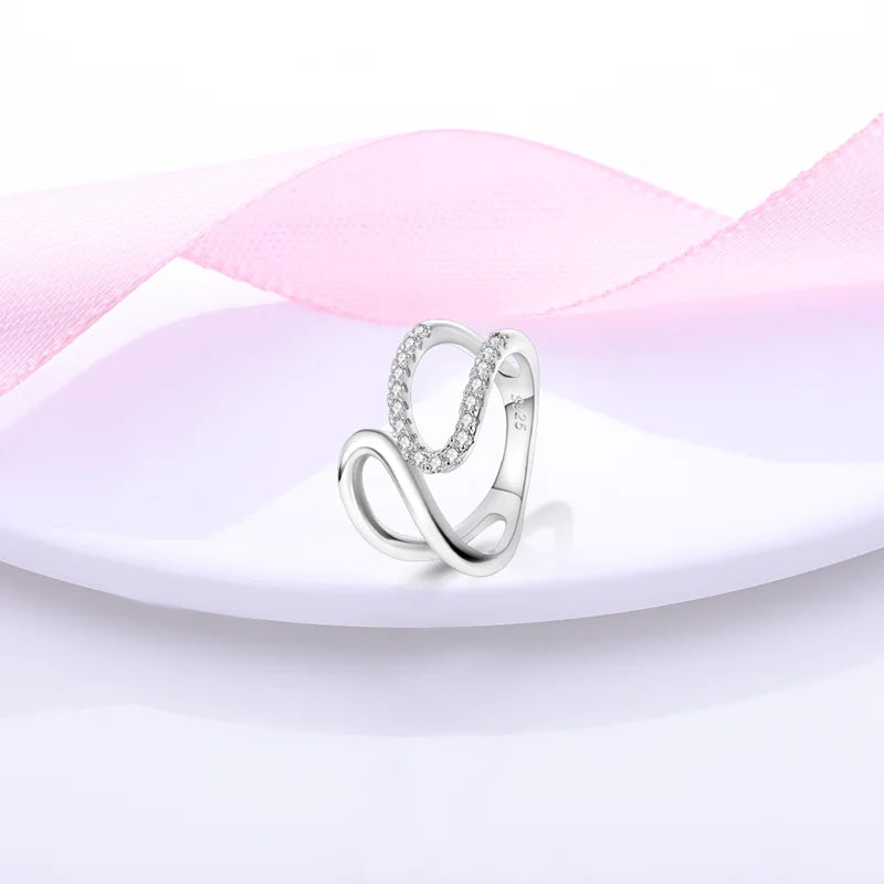 Silver Stackable Vintage Leaf Ring Crystal S925 Bowknot Rings Original Finger Rings Retro Jewelry