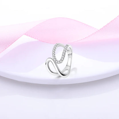 Silver Stackable Vintage Leaf Ring Crystal S925 Bowknot Rings Original Finger Rings Retro Jewelry