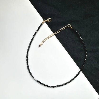 Fashion Brand Simple Black Beads Short Necklace Female Jewelry