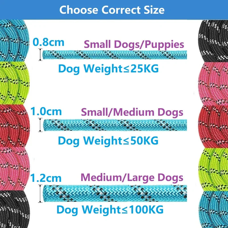 120/150/200/300CM Strong Leashes for Dogs Soft Handle Dog Leash Reinforced Leash for Small Medium Large Dogs