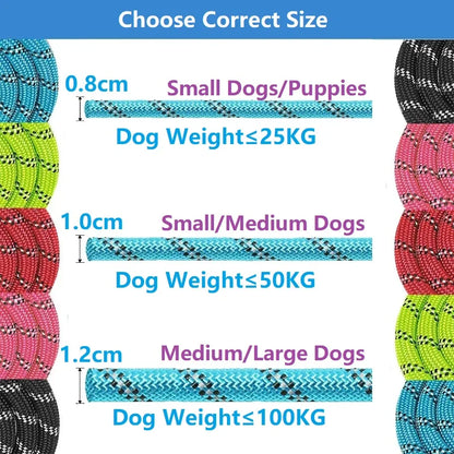 120/150/200/300CM Strong Leashes for Dogs Soft Handle Dog Leash Reinforced Leash for Small Medium Large Dogs