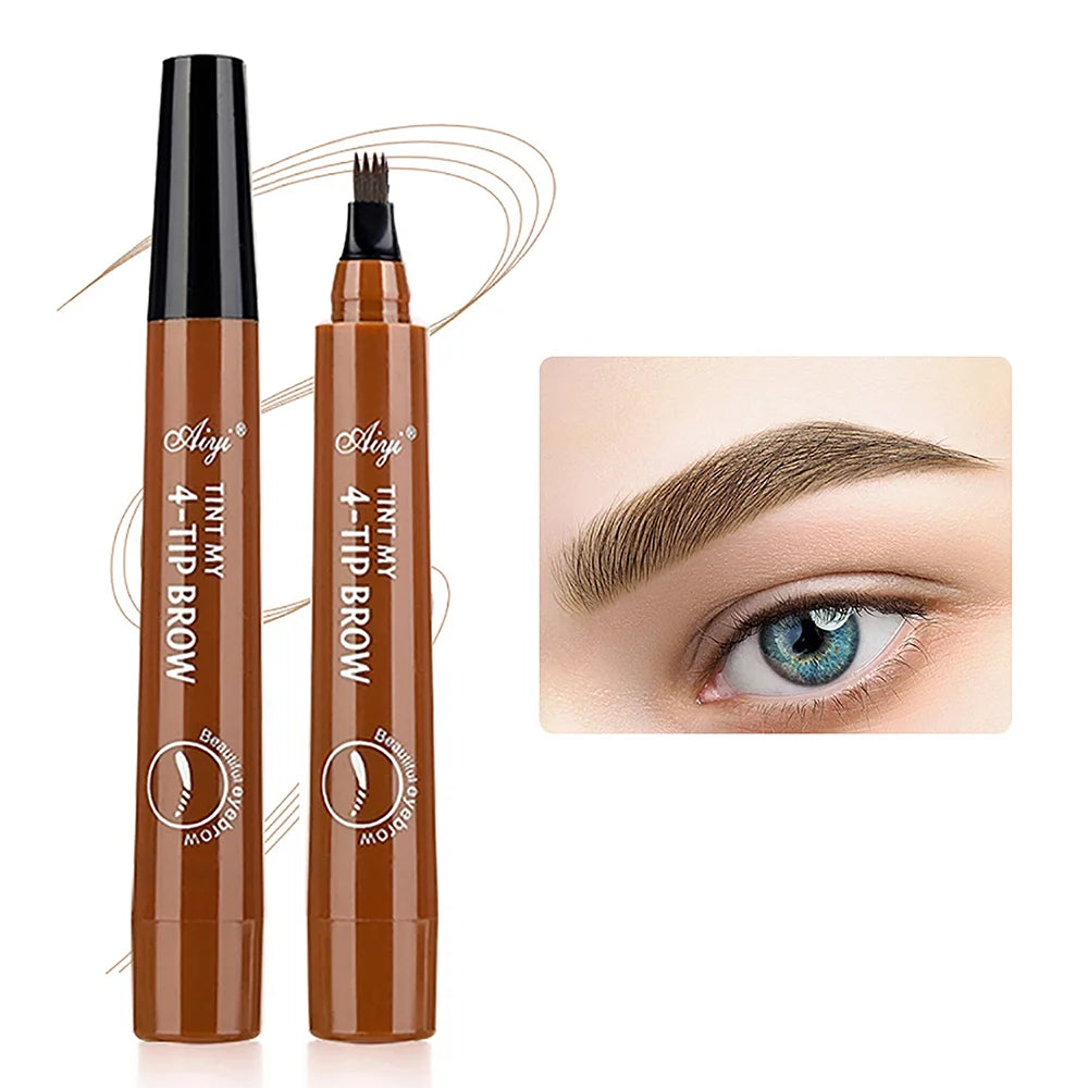 Four-pronged eyebrow pencil, four-end, long-lasting, non-smudged, water-resistant, anti-smudged eyebrow pencil