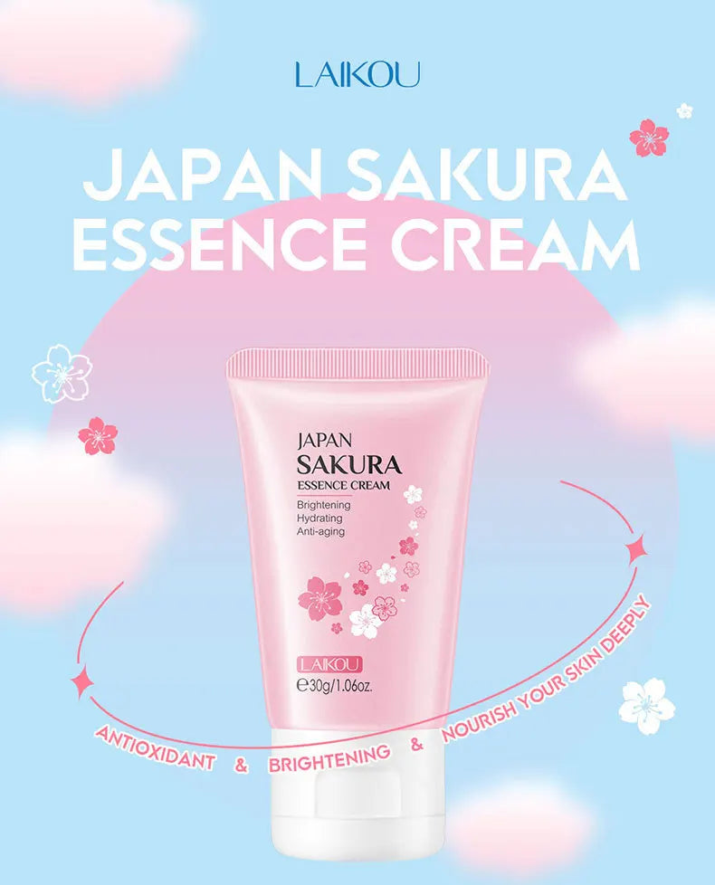 LAIKOU 30g Japan Sakura Essence Face Cream  Hydrate Moisturizing Cherry Blossom Refreshing Essence Facial Lotion Korean SkinCare