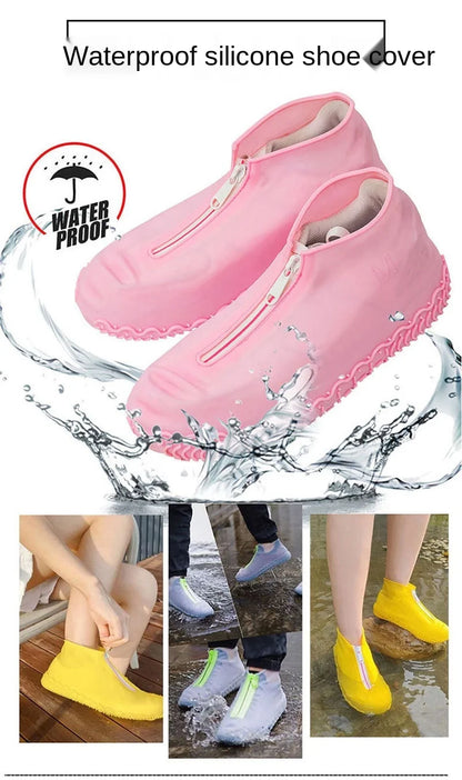 Rubber Shoes Cover Zippers Reusable Waterproof Shoes Covers