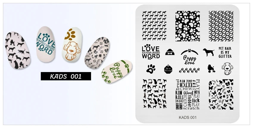 KADS Nail Stamp Flowers Nail Stamping Plates Stainless Steel Nail Art Image Plate Stamp Template Stencil Tools