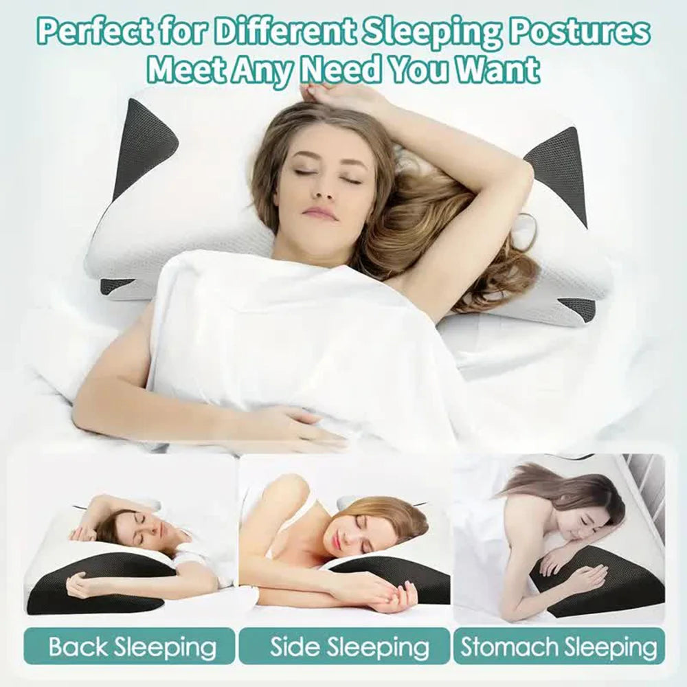 Comfortable Memory Foam Sleep Pillow Cervical Orthopedic Neck Massage Oreiller de sommeil confortable en mousse à mémoire de forme pour massage orthopédique du cou