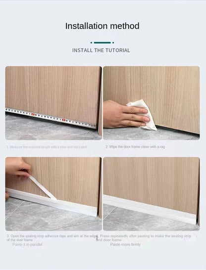 New Dustproof Door Draught Weatherstrip Bottom Seal Strip Silicone Windproof Dust Self Adhesive For Doors Stopper Sealing Tape