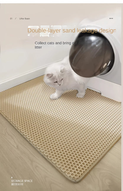 Large Size Cat Litter Mat Double Layer Waterproof Pet Litter Box Mat Non-slip Sand Cat Pad Washable Cat Litter Mat Pet Supplies