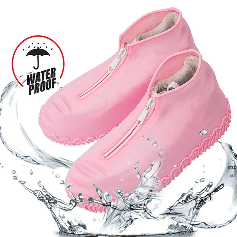 Rubber Shoes Cover Zippers Reusable Waterproof Shoes Covers