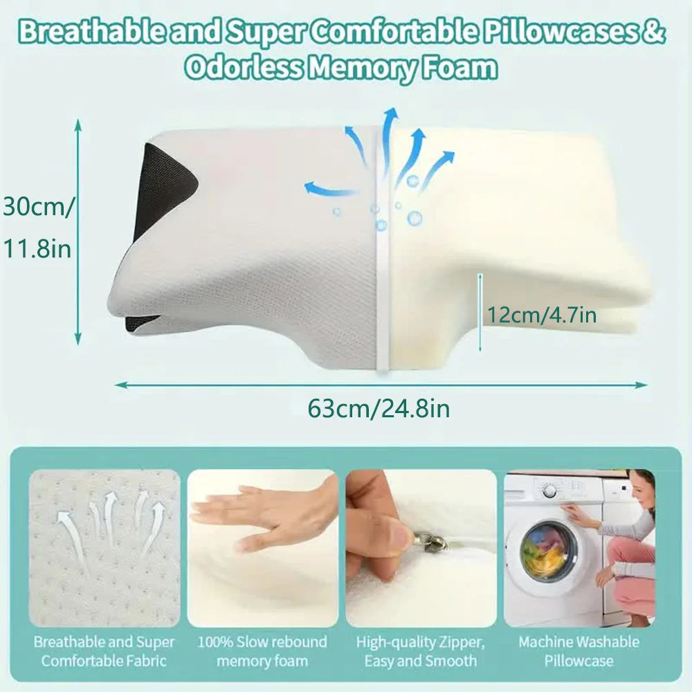 Comfortable Memory Foam Sleep Pillow Cervical Orthopedic Neck Massage Oreiller de sommeil confortable en mousse à mémoire de forme pour massage orthopédique du cou