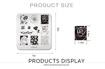 KADS Nail Stamp Flowers Nail Stamping Plates Stainless Steel Nail Art Image Plate Stamp Template Stencil Tools