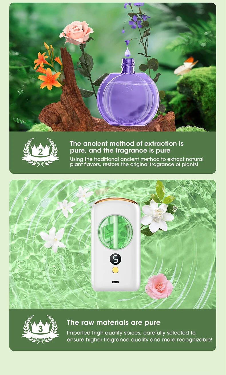 Smart Aromatherapy Machine Air Freshener Purifier Automatic Sprayer Essential Oil Perfume Diffuser Living Room Toilet Deodorizer