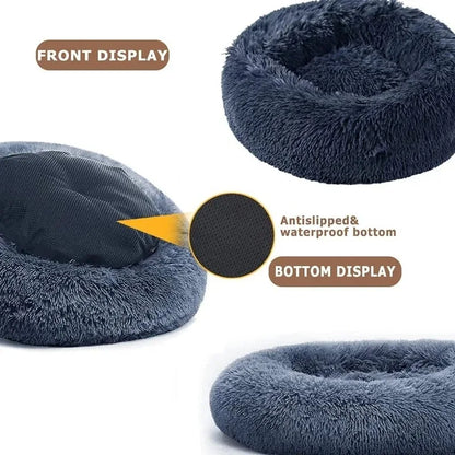 Fluffy Dog Bed For Large Round Dog Bed Super Soft Cat House Plush Cat Nest Winter Warm Dog Pet Bed