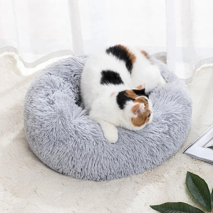 Fluffy Dog Bed For Large Round Dog Bed Super Soft Cat House Plush Cat Nest Winter Warm Dog Pet Bed