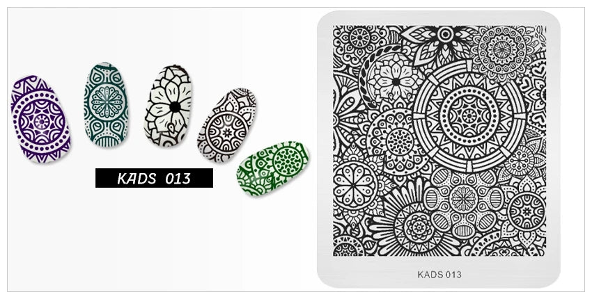 KADS Nail Stamp Flowers Nail Stamping Plates Stainless Steel Nail Art Image Plate Stamp Template Stencil Tools