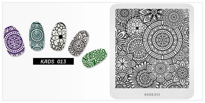 KADS Nail Stamp Flowers Nail Stamping Plates Stainless Steel Nail Art Image Plate Stamp Template Stencil Tools