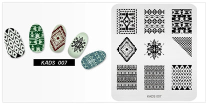 KADS Nail Stamp Flowers Nail Stamping Plates Stainless Steel Nail Art Image Plate Stamp Template Stencil Tools