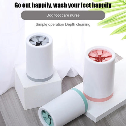 Automatic Pet Foot Washer Cup Silicone Soft Foot Cup Cat Foot Cleaning Bucket Dog Paw Cleaner Cup Manual Quick Feet Wash Cleaner