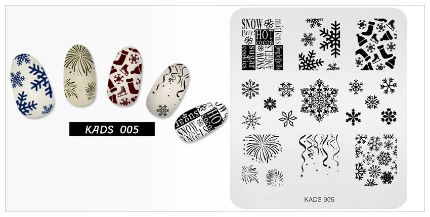 KADS Nail Stamp Flowers Nail Stamping Plates Stainless Steel Nail Art Image Plate Stamp Template Stencil Tools