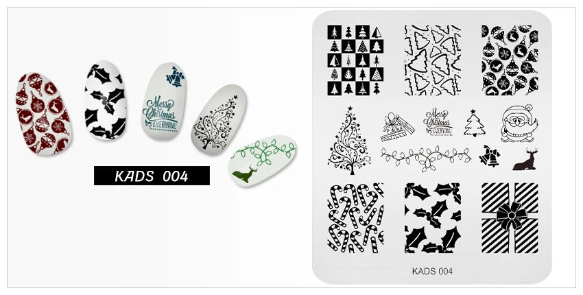 KADS Nail Stamp Flowers Nail Stamping Plates Stainless Steel Nail Art Image Plate Stamp Template Stencil Tools