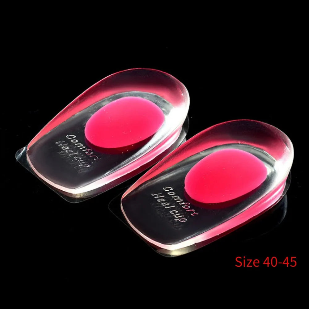 1pair Soft Silicone Gel Insoles Men Women Transparent Relieve Foot Pain