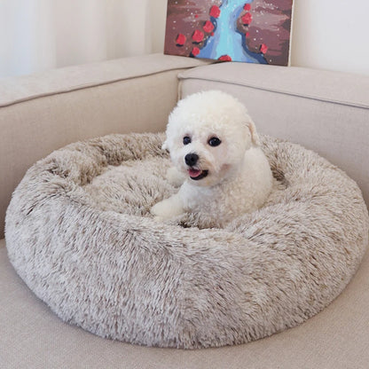 Fluffy Dog Bed For Large Round Dog Bed Super Soft Cat House Plush Cat Nest Winter Warm Dog Pet Bed