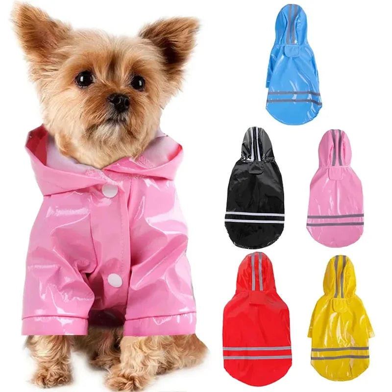 Dog Raincoat Reflective Waterproof Snowproof Pet Coat for Small Puppy