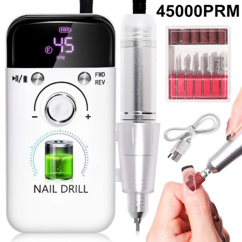 Professional Nail Drills for Gel Nails Polish Rechargeable Portable