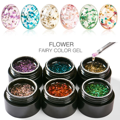 Gel Nail Polish Natural Flower Fairy Nail Art Gel Soak Off UV LED Painting Varnishes For Nails