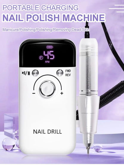 Professional Nail Drills for Gel Nails Polish Rechargeable Portable