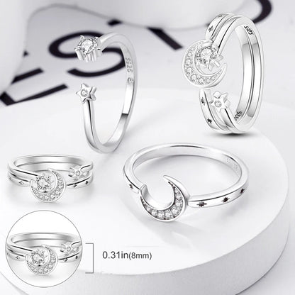 Silver Stackable Vintage Leaf Ring Crystal S925 Bowknot Rings Original Finger Rings Retro Jewelry